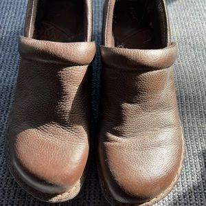Brown BOC leather clogs